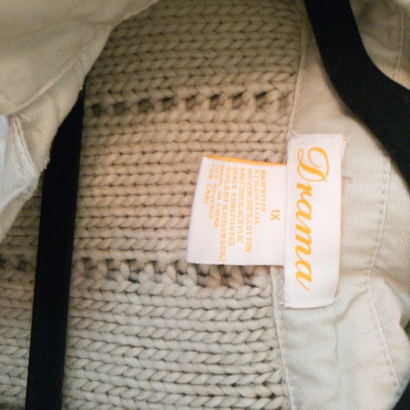 🎀Clearance🎀 DRAMA cute jacket denim knit Sweater Sleeves 1x Jrs - Picture 3 of 7